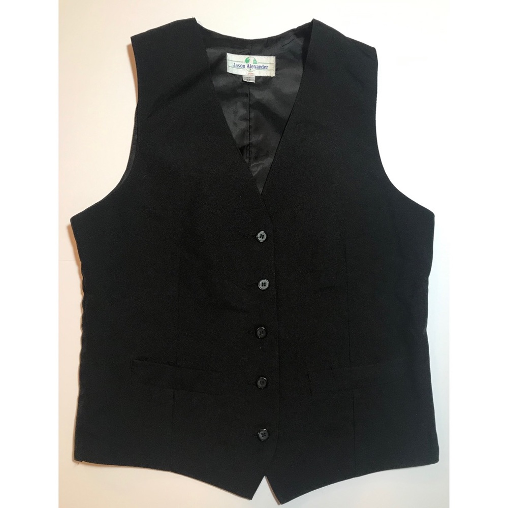 Black Button Up Butler Vest